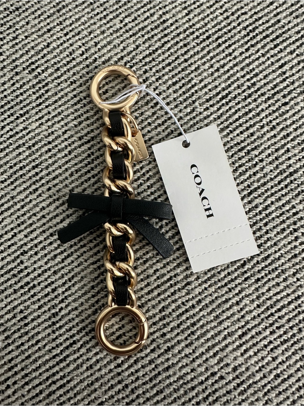 Coach Bow Strap Extender Leather CCI20 Gold /Black